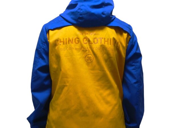 Back details of the CC Hoodie Windbreaker in Yellow Royal.