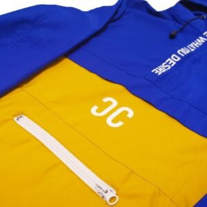 Front details of the CC Hoodie Windbreaker in Yellow Royal.