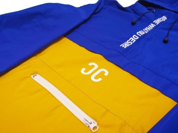 Front details of the CC Hoodie Windbreaker in Yellow Royal.