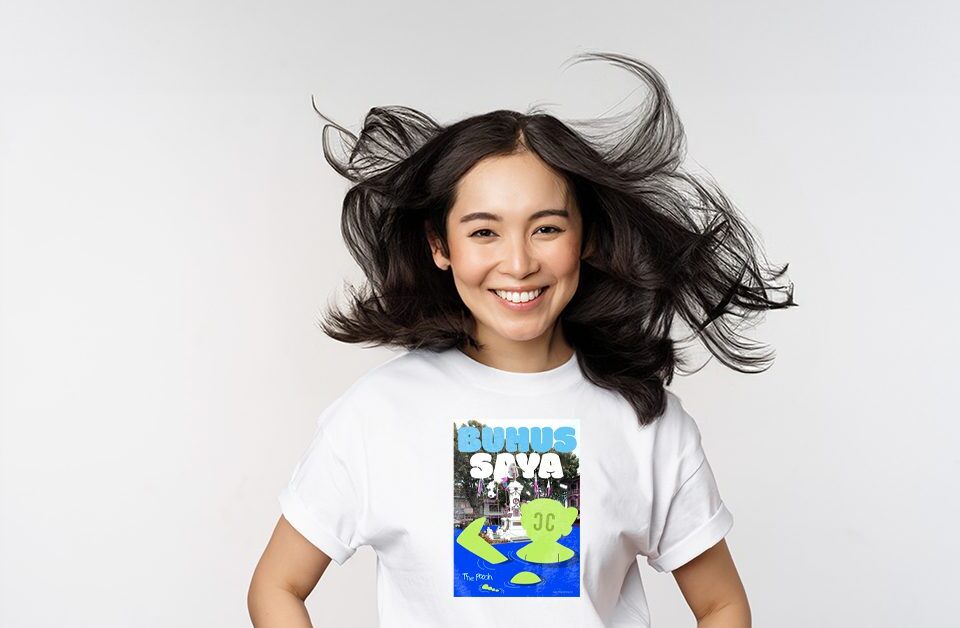Image showing a vibrant and colorful Buhus-Saya Tee as the featured item.